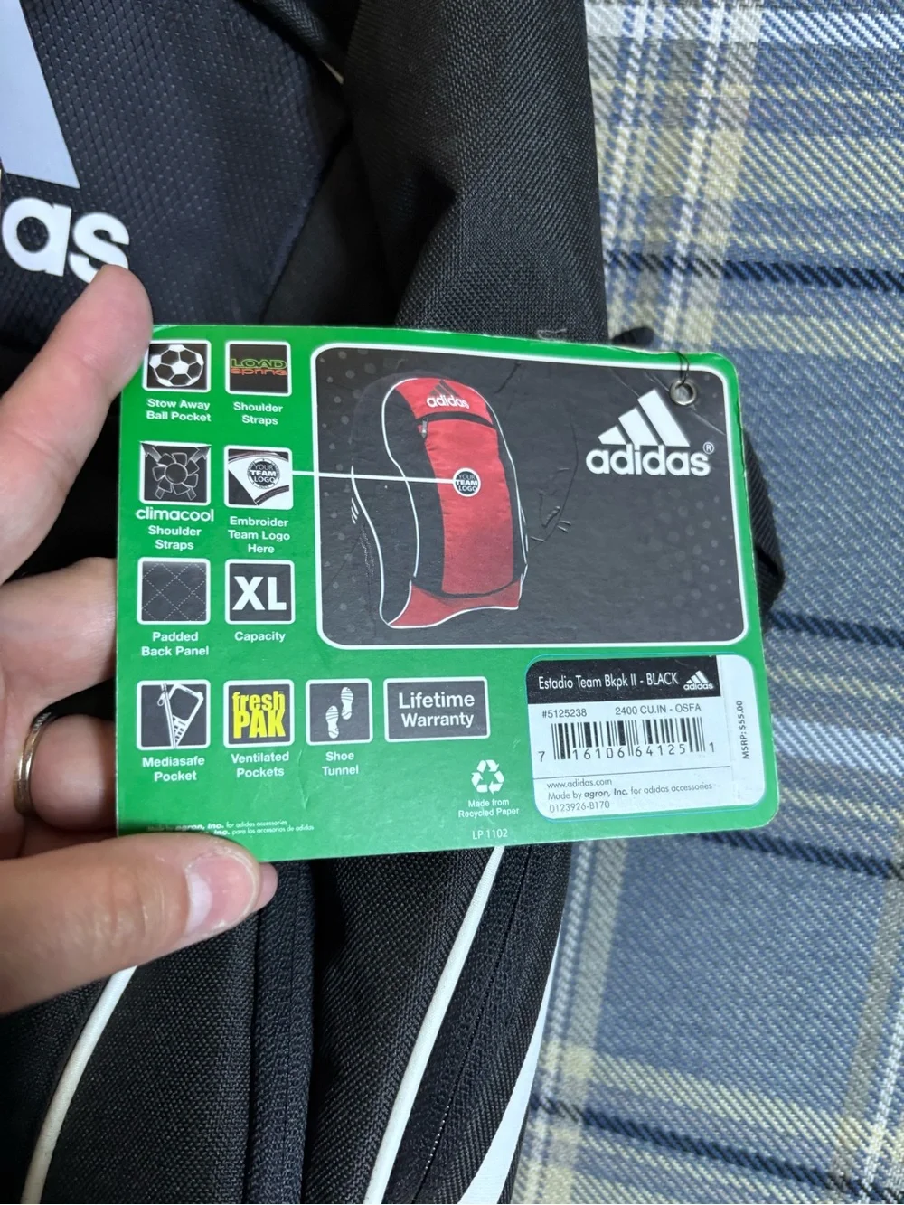 adidas estadio team backpack ll black
